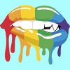 Adult Design By Humans Pride Vampire Melting Rainbow Lips By turtledojo Racerback Tank Top - 2 of 2