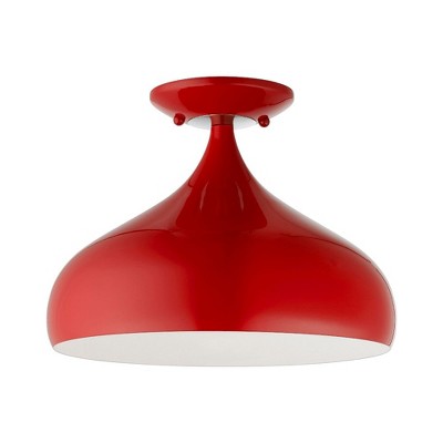 Livex Lighting Amador 1 - Light Semi-Flush Mount in  Shiny Red