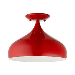 Livex Lighting Amador 1 - Light Semi-Flush Mount in  Shiny Red - 1 of 1