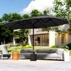 Maggift Large Patio Umbrella, Twin Umbrella Outdoor Patio, Double-Sided Rectangle Market Umbrella for Pool Lawn Garden, Brown 181.1"*106.2"*94.5" - 4 of 4