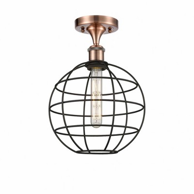 Lake Placid - 1 Light Semi-Flush Mount In Industrial Style-14 Inches Tall and 10 Inches Wide