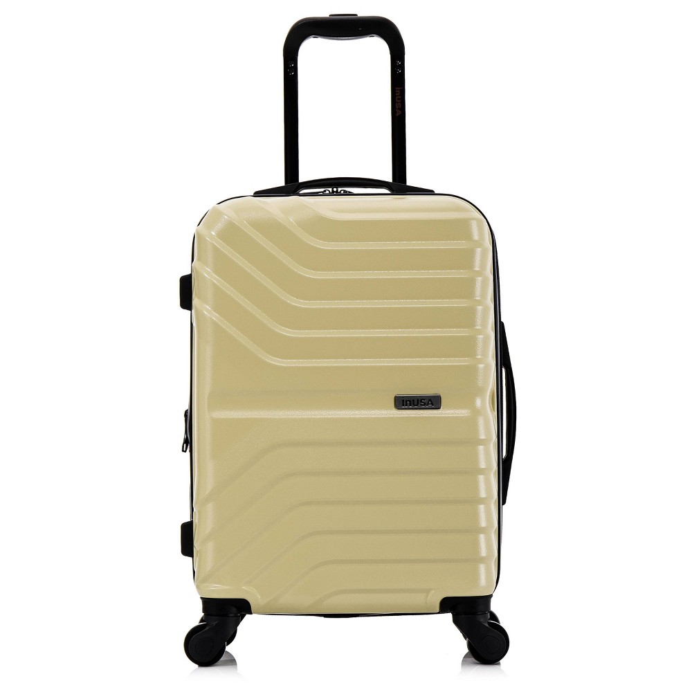 Photos - Luggage InUSA Aurum Lightweight Hardside Carry On Spinner Suitcase - Champagne 