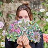 eeBoo Piece & Love: Asta's Flower - 15" Paper Fan for Adults, Vibrant Floral Design - 4 of 4