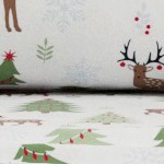 deer, trees, & snow