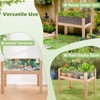 Tangkula Raised Wooden Garden Bed with Legs 24"/31” Elevated Planter Box with 2 Acrylic Panel Sides Drain Holes, Movable Beds - 4 of 4
