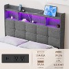 NicBex Full/Queen/King Upholstered Bed Frame with Storage Headboard and 2 Drawers,Platform Bed Frame with LED Light,Charging Station,Easy Assembly - 4 of 4