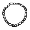 Steeltime Men's black ip stainless stseel figaro chain bracelet - 2 of 4