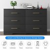 CIPACHO Black 6-Drawer Dresser with Gold Handles - Spacious Storage Chest (Bedroom/Living Room/Entryway) - 3 of 4