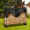 VEVOR 4.3FT Outdoor Firewood Rack with Cover, 52x14.2x46.1 in, Heavy Duty Firewood Holder & 600D Oxford Waterproof Cover for Fireplace, Patio - 2 of 4