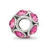 Black Bow Jewelry Sterling Silver with Pink Crystals October Bubble Bead Charm - 2 of 4