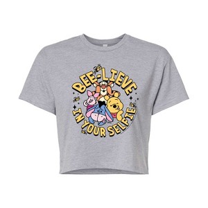 Women's - Disney - Bee Lieve In Your Selfie Cropped Graphic T-Shirt - 1 of 4