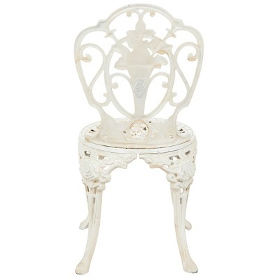 Villa Ravello White Cast Iron Rose Garden Bistro Chair