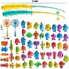 TEMI Fishing Toy Game for Kids 3 4 5 6 7 8 Years Old, 51 Fish Bath Playset for Toddlers, Toy Magnetic Rod and Fishing Net, Outdoor Water Toys for Kid - 2 of 3