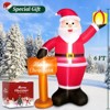 Itopfox 6ft Christmas Inflatables Decorations with LED Lights Easy Setup Weather Resistant Santa Claus Holiday Yard Lawn Indoor Display 1 Piece - 3 of 4