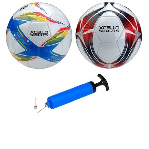 Xcello Sports Soccer Ball Size 4 (2-Pack) Assorted Graphics with Pump - 1 of 4