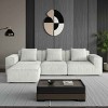 Combo Modular Sofa with 3 Seats for Living Room, Sectional Sofa with Ottoman, Sofa with Foam Filling and Corduroy Fabric-Coolbibila - 2 of 4