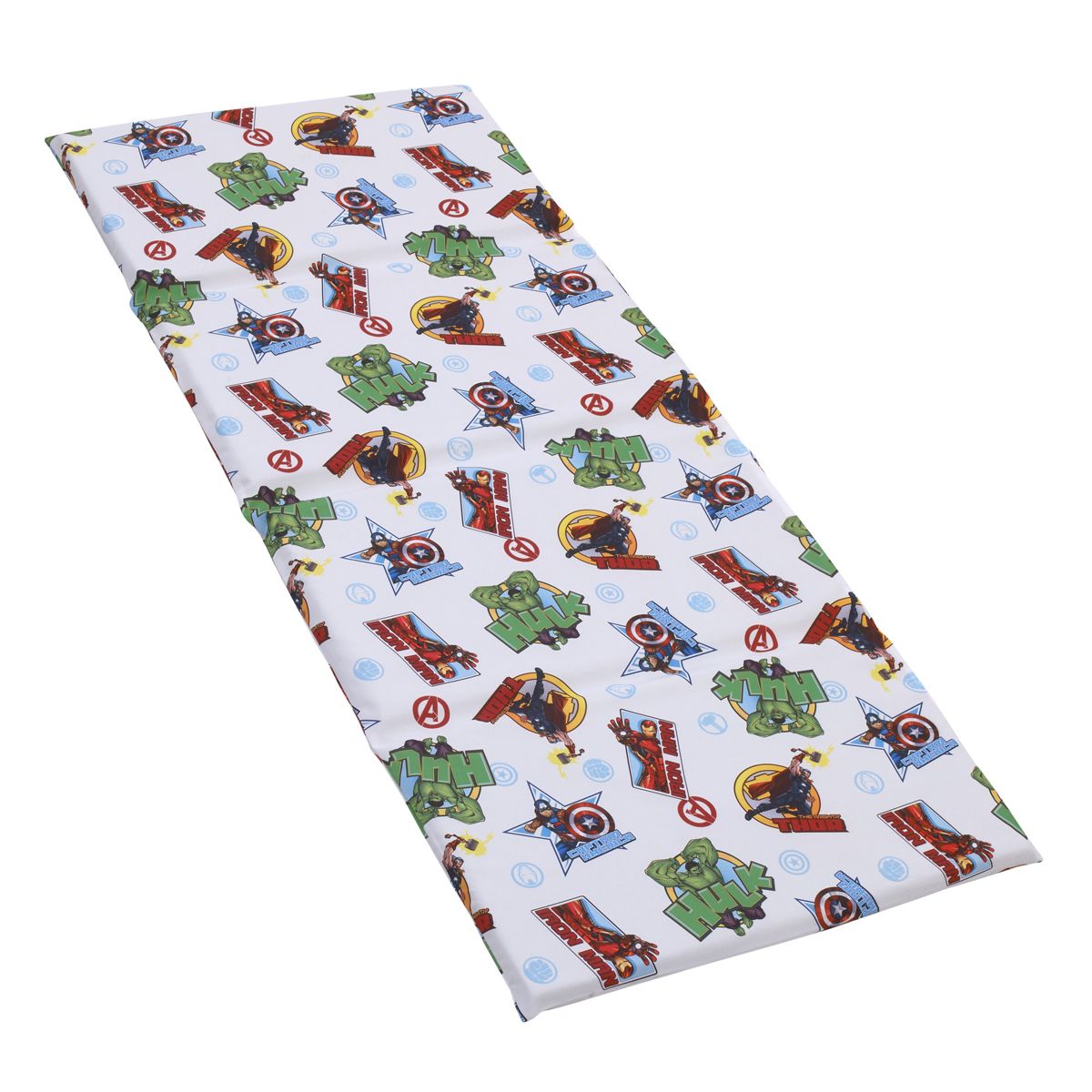 NoJo Marvel The Avengers I Am A Hero Blue, Green, Red, and Yellow Preschool Nap Pad Sheet