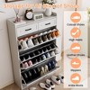 Shoe Cabinet with 3 Flip Drawers and 2 Storage Drawers, Easy to Store 18-24 Pairs of Shoes, Adjustable & Removable Panel, Shoe Storage Cabinet - 4 of 4