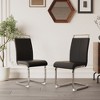 CENGHU Modern Dining Chairs Set of 4, Upholstered PU Faux Leather Side Chair with C-shaped Tube Plating Metal Legs, Guest Office Chair - 3 of 4