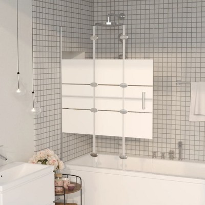 VidaXL Folding Shower Enclosure ESG 39.4 in.x55.1 in. White