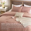5-Piece Comforter Set with Cotton Waffle Throw Blanket - 2 of 4
