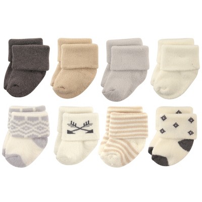 Hudson Baby Infant Unisex Cotton Rich Newborn and Terry Socks, Aztec, 0-6 Months