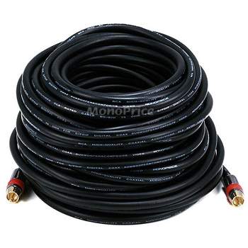 Monoprice Coaxial Audio/Video - 75 Feet - Black | RCA CL2 Rated RG6/U 75ohm (for S/PDIF, Digital Coax, Subwoofer & Composite Video