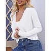 Womens Cardigan Long Sleeve Cropped Open Front Wave Edge Casual Knit Top Bleach XXL - 3 of 3