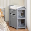 Baby Corner Changing Table with Storage Drawer, Diaper Changing Station with Baby Changing Pad, Laundry Hamper - 2 of 4