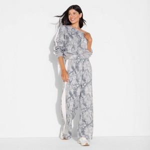 Women's Camo Graphic Pull-On Pants - Gray - 1 of 3