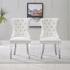 NicBex High-End Velvet Upholstered Tufted Dining Chairs Set of 2 with Mirrored Steel Legs,Modern Accent Chairs for Dining Room,Office - 2 of 4
