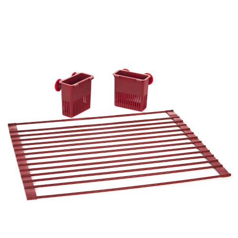 Curtis Stone Roll Up 2-in-1 Drying Rack/Trivet - Red