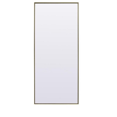 Elegant Lighting Metal Frame Rectangle Full Length Mirror 30x72 Inch in Brass
