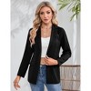 Blazer For Women Long Sleeve Open Front Casual Single Breasted Office Blazer With Pockets - 2 of 4