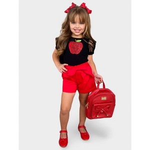 Apple Of My Eye Top and Paperbag Short Set Mia Belle Girls - 1 of 4