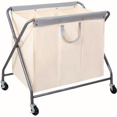 160L Collapsible Laundry Hamper with Wheels, Rolling Laundry Basket, Heavy Duty Laundry Sorter with Removable Bag