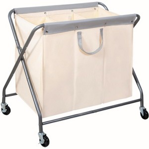 160L Collapsible Laundry Hamper with Wheels, Rolling Laundry Basket, Heavy Duty Laundry Sorter with Removable Bag - 1 of 4