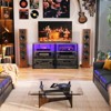 Aheaplus 4-Tier Wooden AV Component Media Stand Stereo Cabinet with Power Outlets and LED Lights - 3 of 4