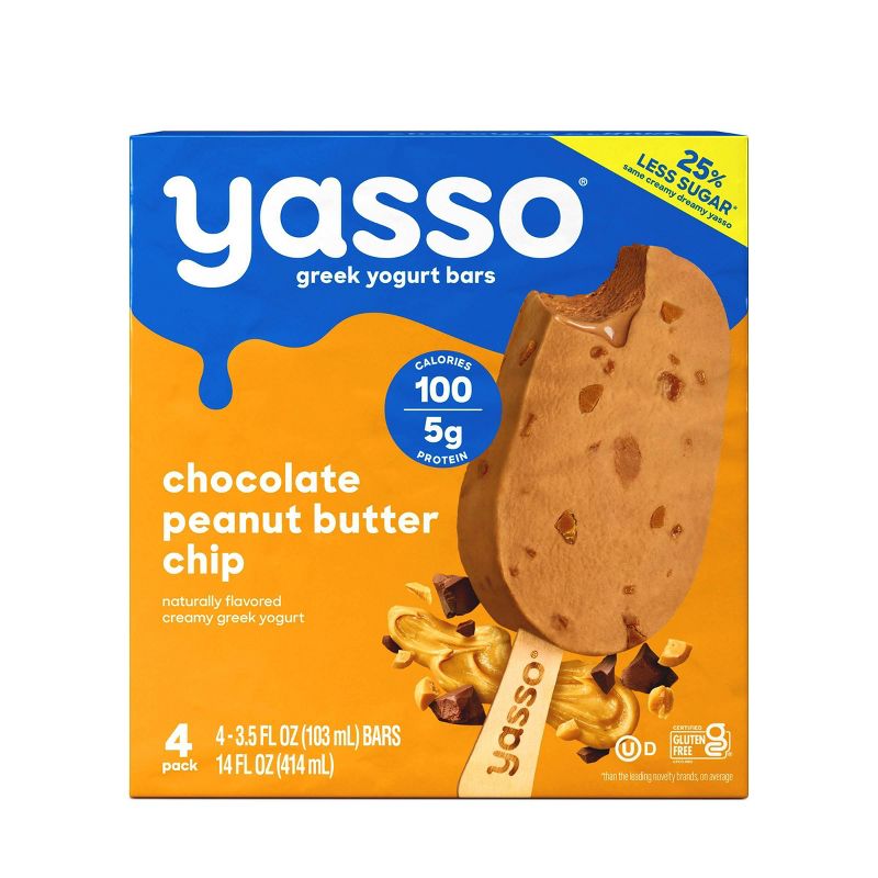 Yasso Frozen Greek Yogurt - Chocolate Peanut Butter Chip Bars - 4ct, 1 of 7