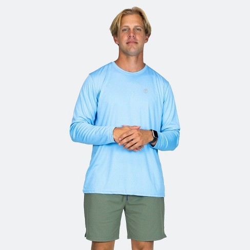 Vapor Apparel Men's UPF 50+ Sun Protection Solar Long Sleeve Shirt,  Columbia Blue, Large