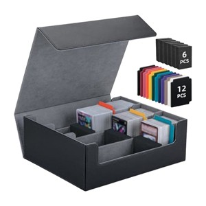 Aoibox Large Capacity Leather Trading Card Storage Case Holds 1800