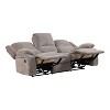 miBasics 88" Dancerain Transitional Upholstered Chenille Manual Reclining Sofa Mocha - 3 of 3
