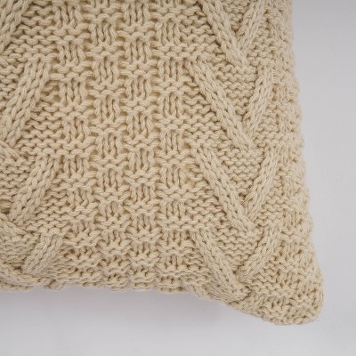 Evergrace 20"x20" Chunky Sweater Knit Square Throw Pillow
