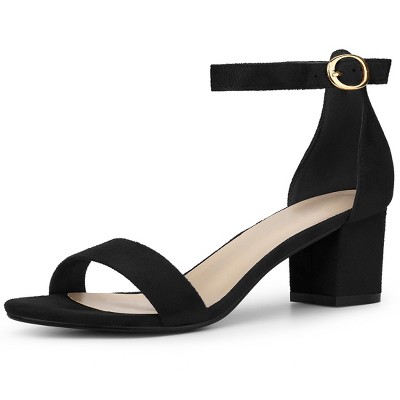 Women's Open Toe Dual Straps Block Heels Slide Sandals : Target