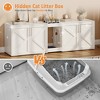Cat Litter Box Enclosure for 2 Cats Large Wooden Hidden Cabinet with Storage Shelf and Soft Cushion Modern Cat Furniture White - 4 of 4