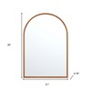 HomeRoots Set of Two Walnut Arch Wood Framed Bathroom Vanity Mirrors - 3 of 4