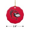Wesleyan University Primary Logo Porcelain Scalloped Holiday Christmas Tree Ornament - 3 of 4