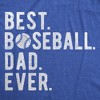 Mens Funny T Shirts Best Baseball Dad Ever Sarcastic Fathers Day Graphic Novelty Tee For Men - Crazy Dog Men's T Shirt - 2 of 4