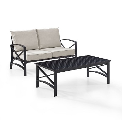 2pc Kaplan Outdoor Seating Set Oatmeal - Crosley