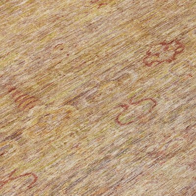 HomeRoots 10' X 14' Coral And Copper Oriental Washable Indoor Outdoor Area Rug